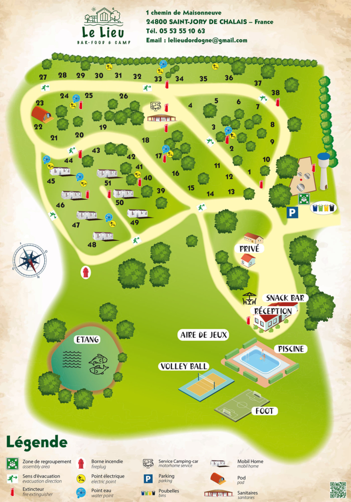Le Lieu Campsite Map